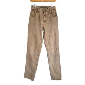 Vintage Buffalo Jeans 27 28 Brown Stonewash Denim Deputy Pleated Straight Leg